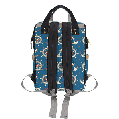 Anchor Pattern Print Design 02 Diaper Bag Backpack