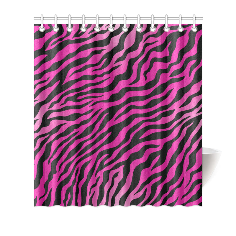 Pink Zebra Shower Curtain