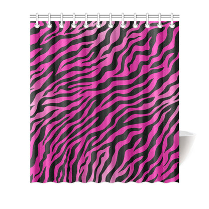 Pink Zebra Shower Curtain
