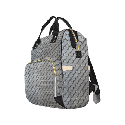 Armor Scales Pattern Print Design 03 Diaper Bag Backpack