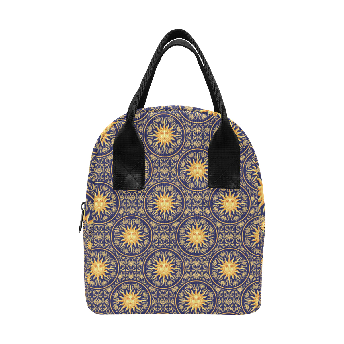 Celestial Gold Sun Face Insulated Lunch Bag