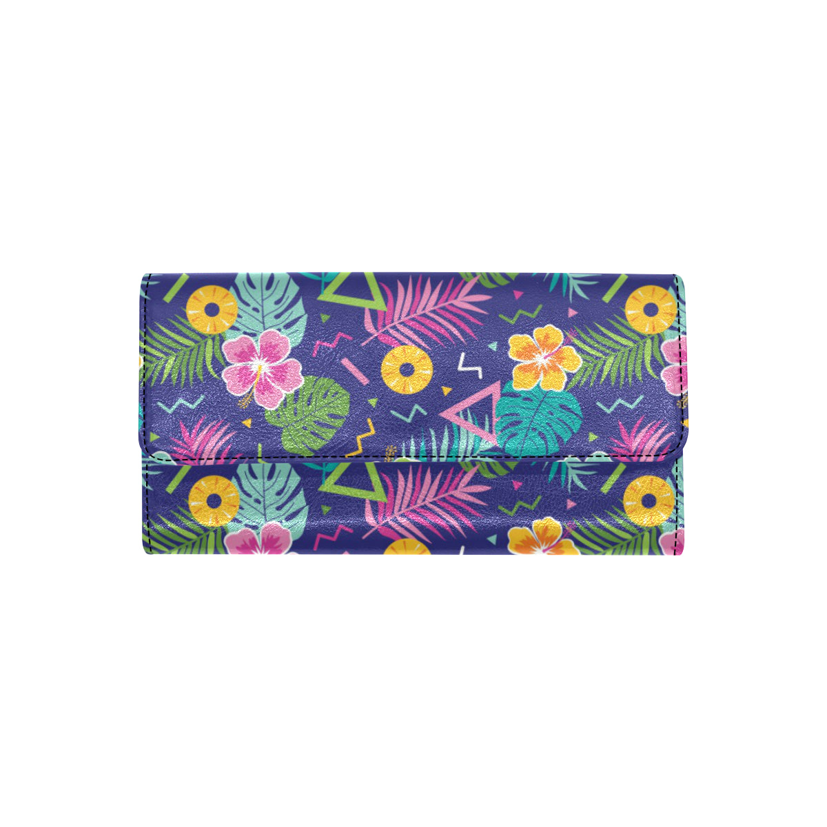 Hawaiian Themed Pattern Print Design H014 Women's Trifold Wallet