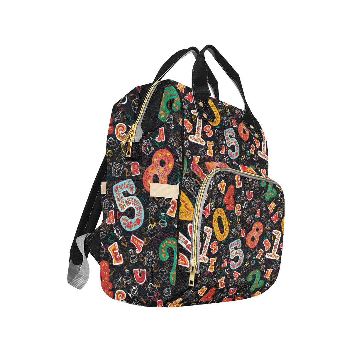 Number Pattern Print Design A03 Diaper Bag Backpack