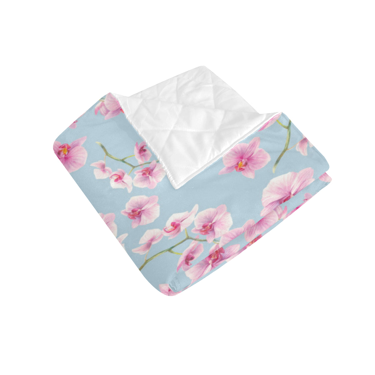 Orchid Pattern Print Design A01 Premium Quilt