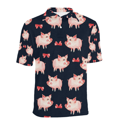 Pig Cute Pattern Print Design 02 Men Polo Shirt