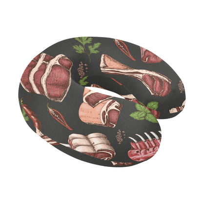 Meat Pattern Print Design 02 U-Shaped Travel Neck Pillow
