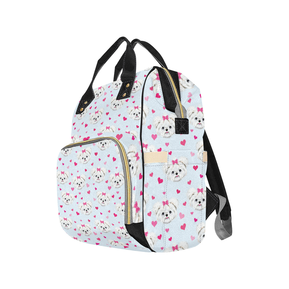Maltese Pattern Print Design 03 Diaper Bag Backpack
