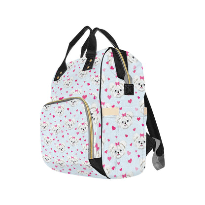 Maltese Pattern Print Design 03 Diaper Bag Backpack