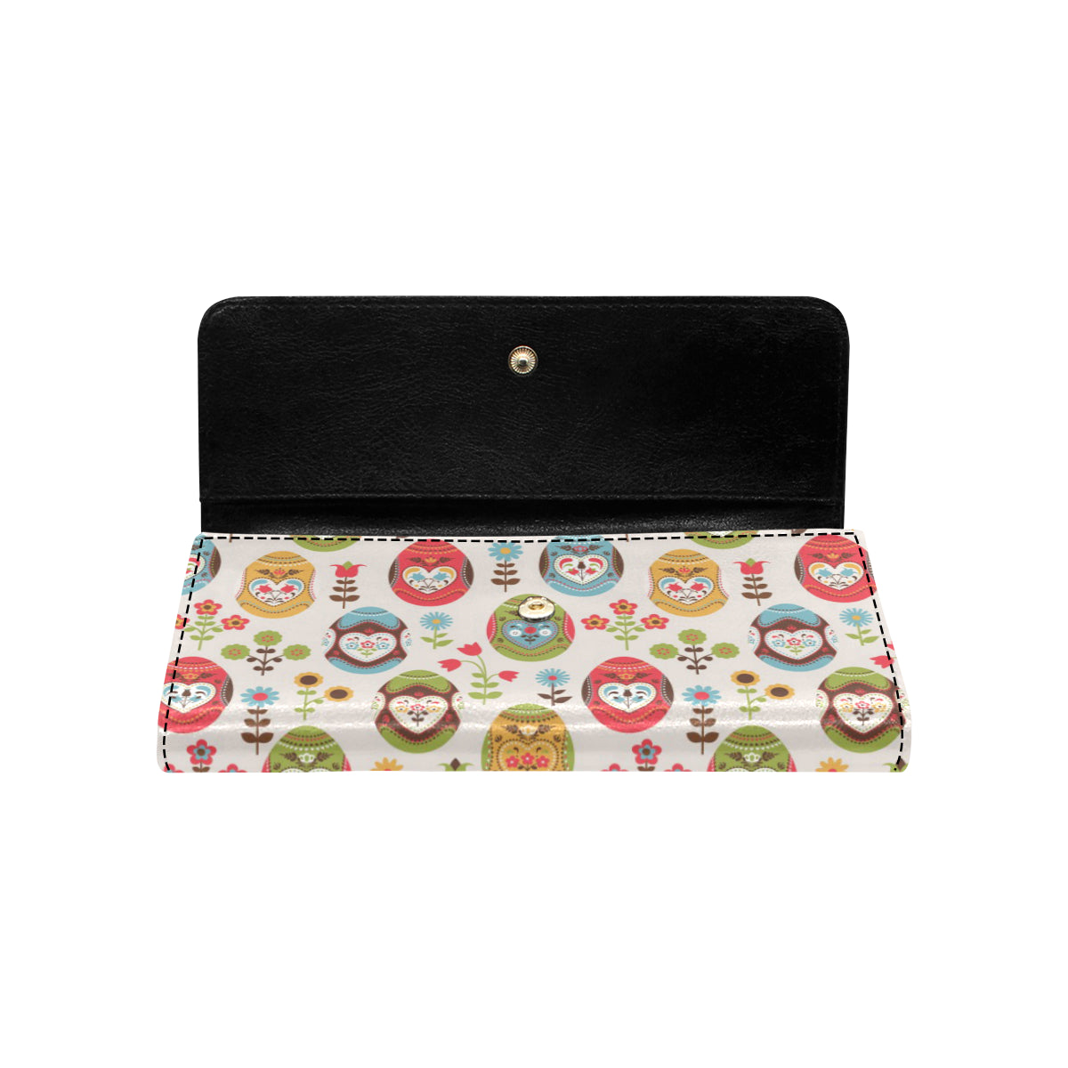 Easter Eggs Pattern Print Design RB011 Women's Trifold Wallet