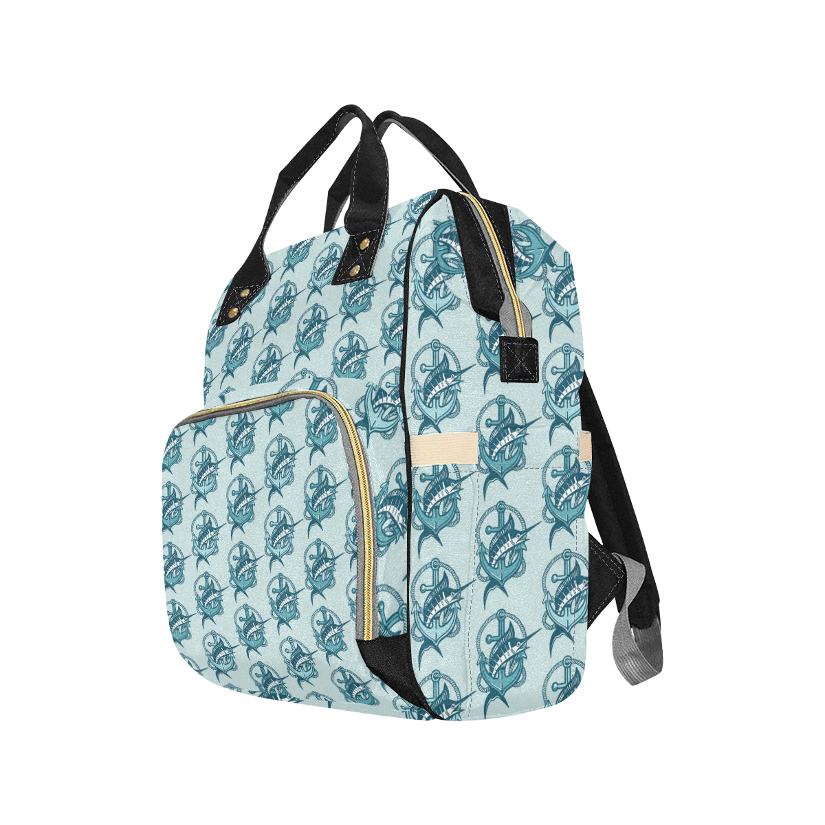 Swordfish Pattern Print Design 03 Diaper Bag Backpack