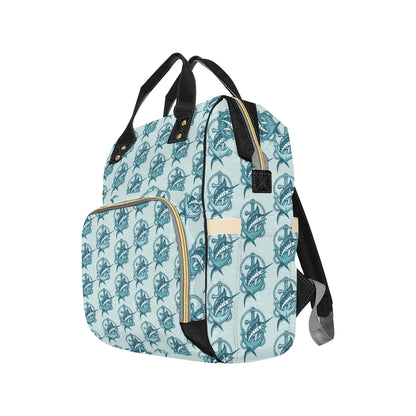 Swordfish Pattern Print Design 03 Diaper Bag Backpack