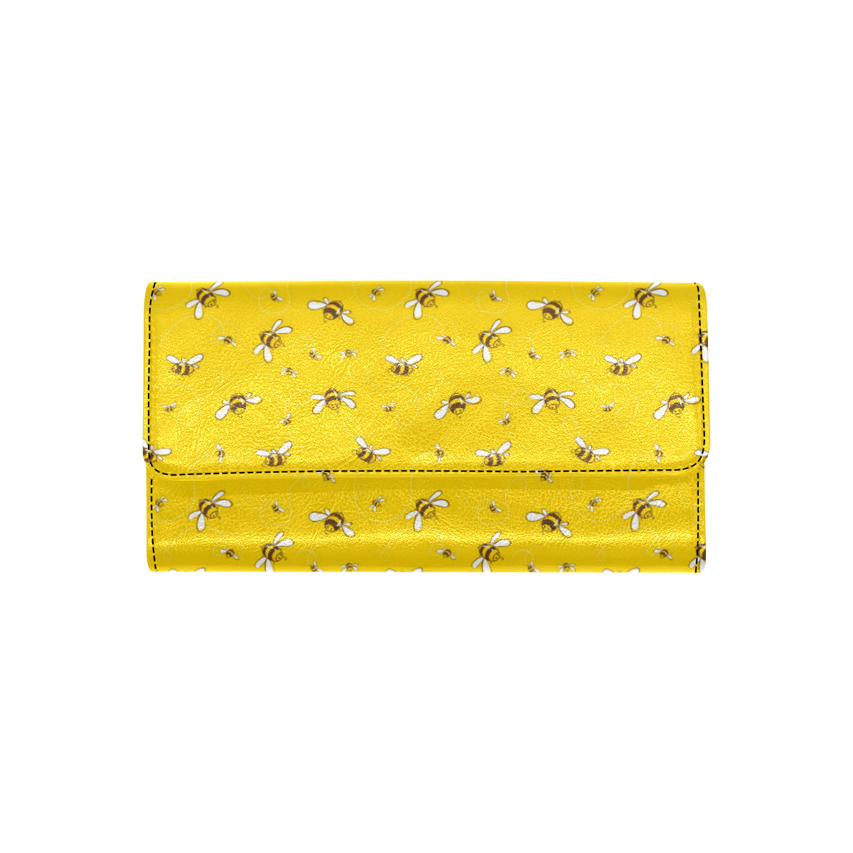 Bee Pattern Print Design 05 Women's Trifold Wallet