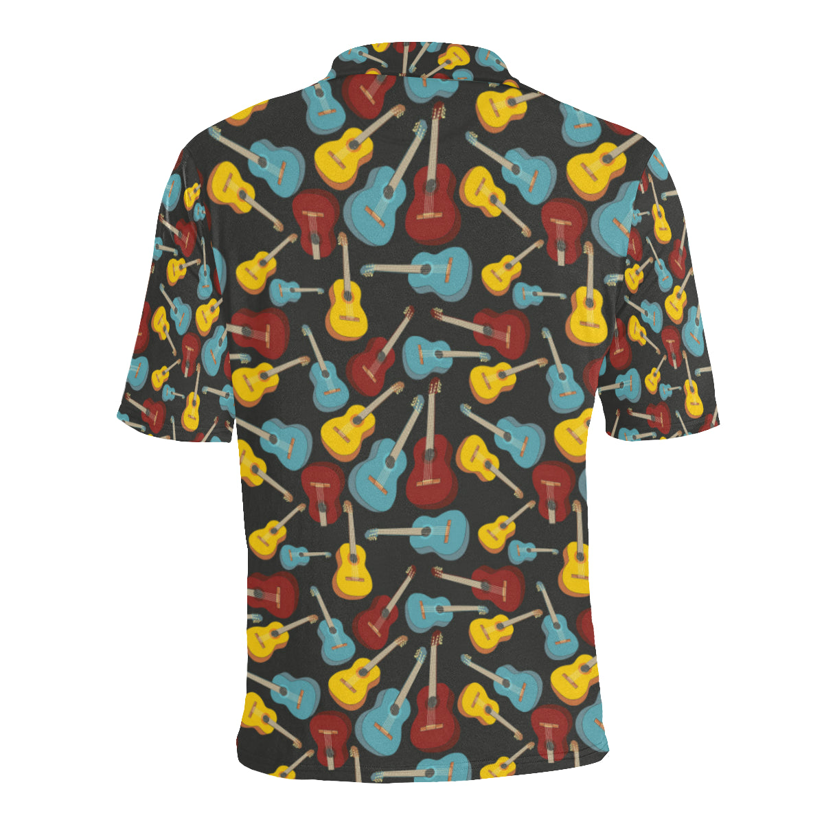 Acoustic Guitar Pattern Print Design 01 Men Polo Shirt