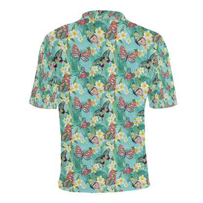 Butterfly Pattern Print Design 09 Men Polo Shirt
