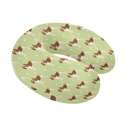 Beagle Pattern Print Design 07 U-Shaped Travel Neck Pillow