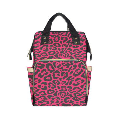 Cheetah Pink Print Pattern Diaper Bag Backpack