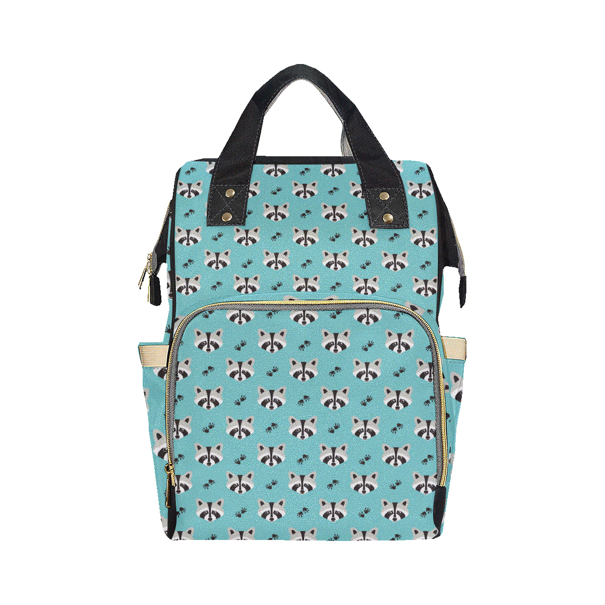 Raccoon Pattern Print Design A01 Diaper Bag Backpack