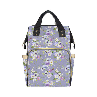 Pansy Pattern Print Design PS05 Diaper Bag Backpack
