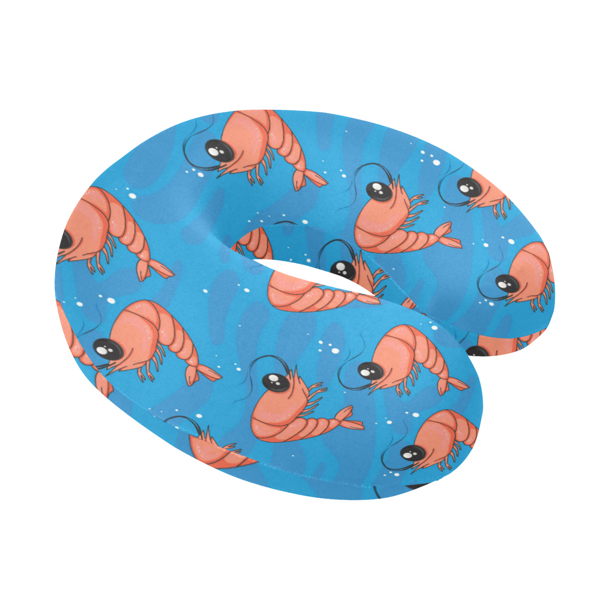 Prawn Cute Pattern Print Design 03 U-Shaped Travel Neck Pillow