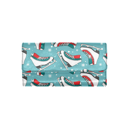 Ice Skate Pattern Print Design 03 Women's Trifold Wallet