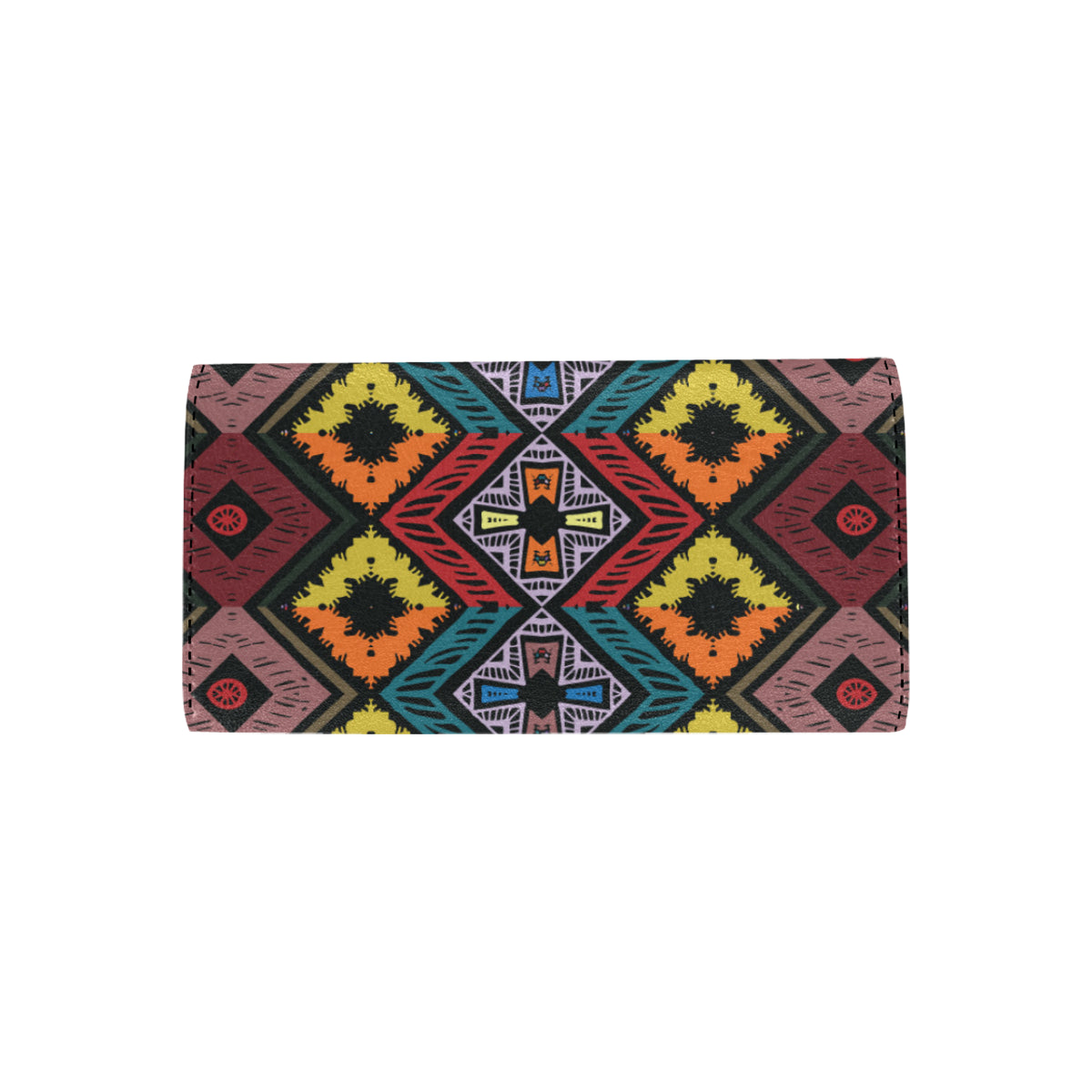 African Pattern Print Design 08 Women's Trifold Wallet