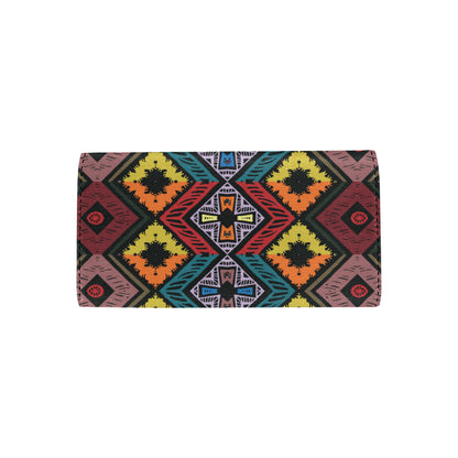 African Pattern Print Design 08 Women's Trifold Wallet