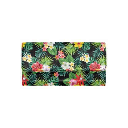 Hibiscus Hawaiian flower tropical Women's Trifold Wallet