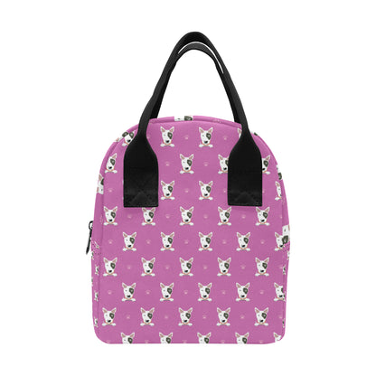 Bull Terrier Happy Print Pattern Insulated Lunch Bag