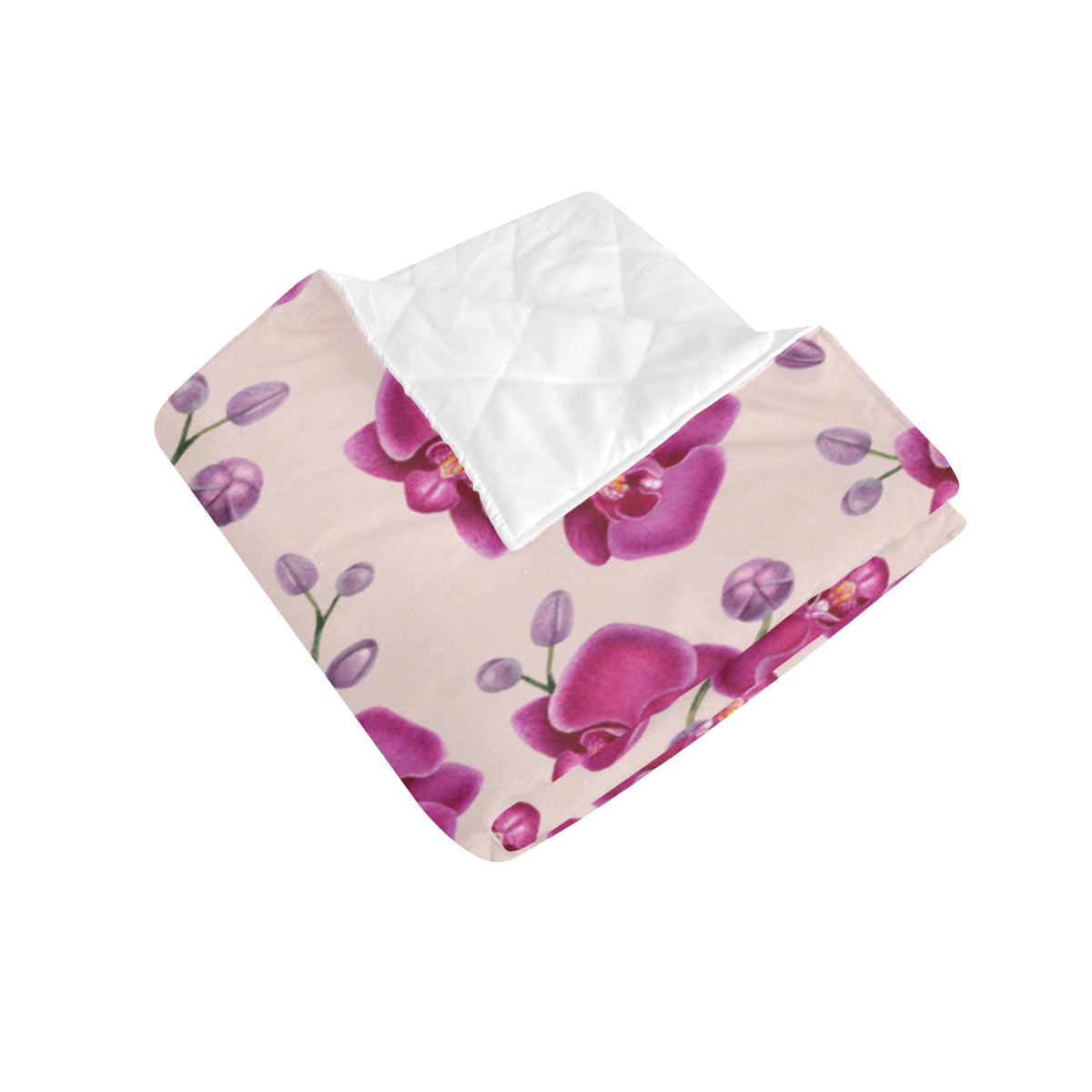 Orchid Pattern Print Design A02 Premium Quilt