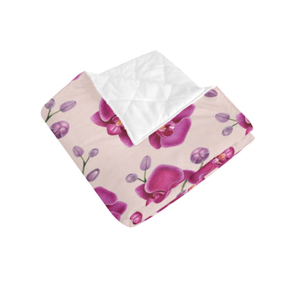 Orchid Pattern Print Design A02 Premium Quilt