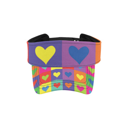 Pop Art Heart Pattern Print Design A01 Unisex Sun Visor