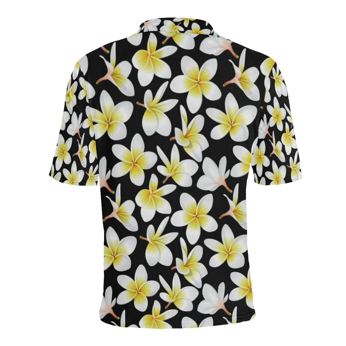 Yellow Plumeria Hawaiian Flowers Men Polo Shirt