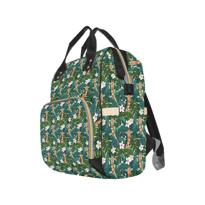 Giraffe Jungle Design Print Diaper Bag Backpack