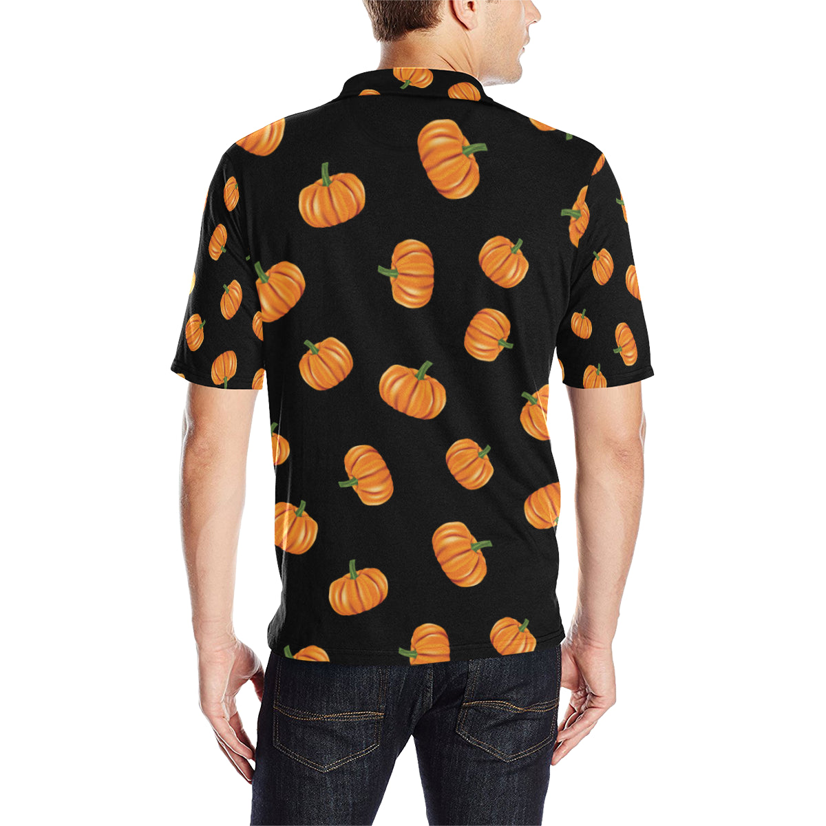 Pumpkin Pattern Print Design A05 Men Polo Shirt