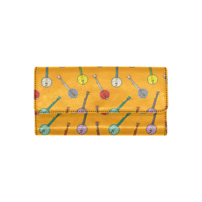 Banjo Pattern Print Design 02 Women's Trifold Wallet