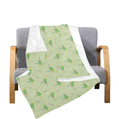 Budgerigar Pattern Print Design 02 Premium Quilt