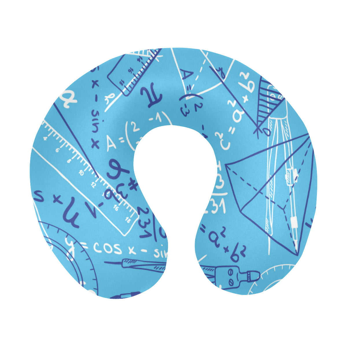 Math Pattern Print Design 02 U-Shaped Travel Neck Pillow