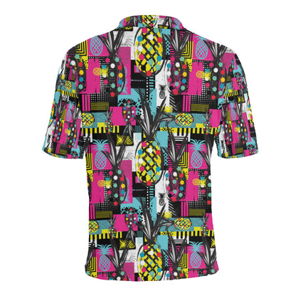 Pop Art Pineapple Pattern Print Design A02 Men Polo Shirt