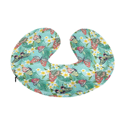 Butterfly Pattern Print Design 09 U-Shaped Travel Neck Pillow