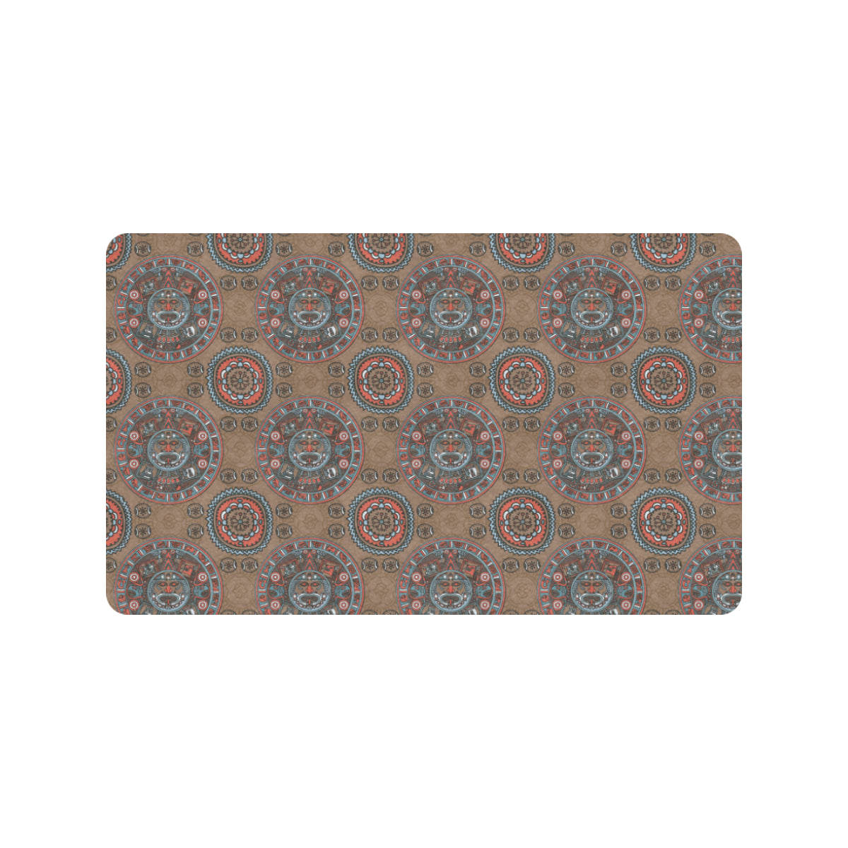 Calendar Aztec Design Print Pattern Rubber Doormat