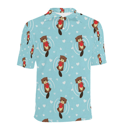Sea Otter Cute Pattern Print Design 04 Men Polo Shirt