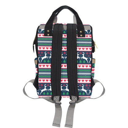 Reindeer Pattern Print Design 03 Diaper Bag Backpack