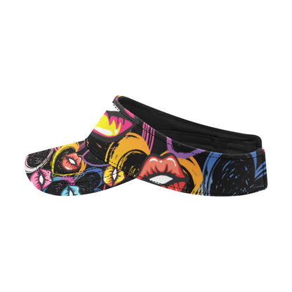 Pop Art Lip Pattern Print Design A03 Unisex Sun Visor