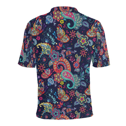 Paisley Boho Pattern Print Design A06 Men Polo Shirt