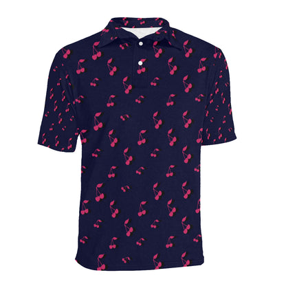 Cherry Pattern Print Design 02 Men Polo Shirt