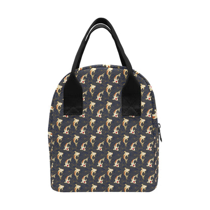 Koi Carp Japanese Design Themed Print Insulated Lunch Bag