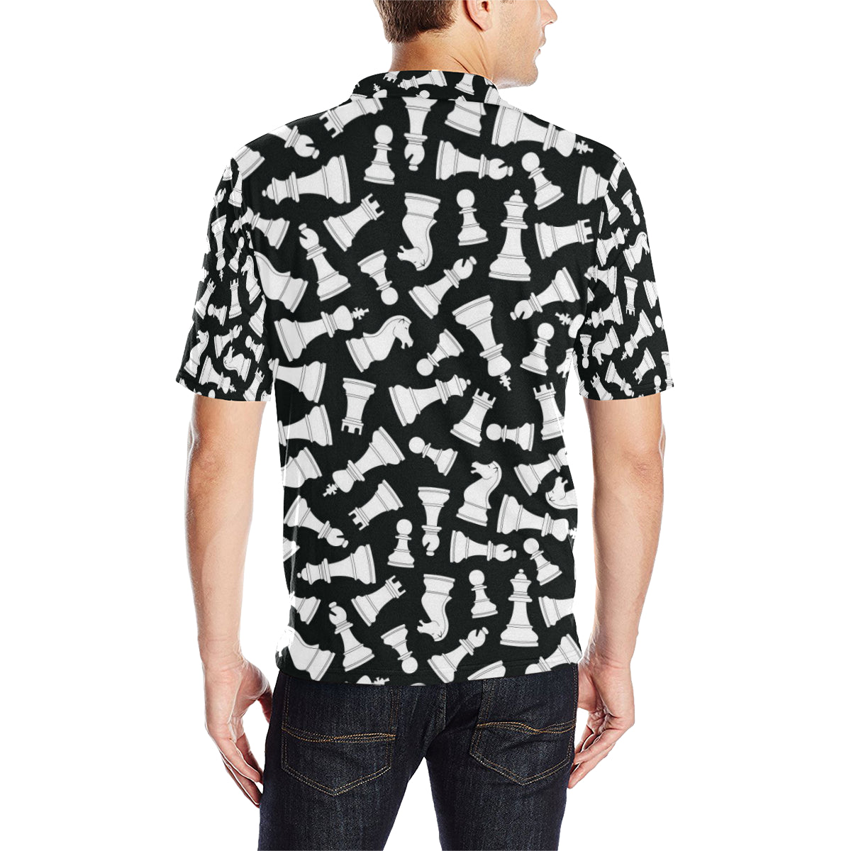 Chess Pattern Print Design 01 Men Polo Shirt