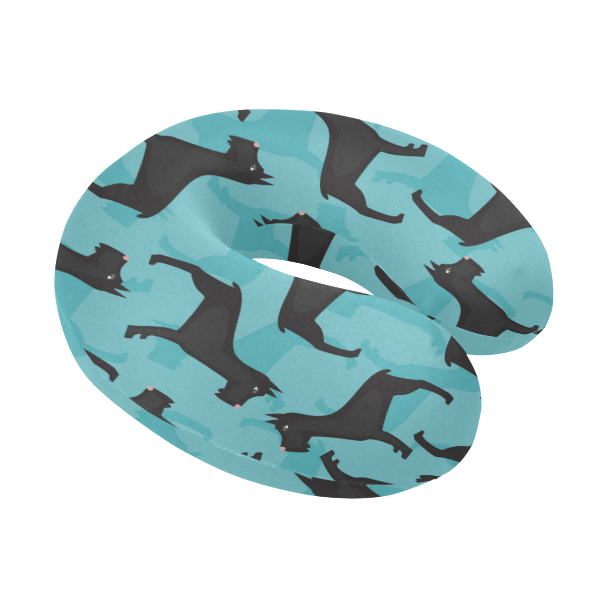 Schnauzers Pattern Print Design A01 U-Shaped Travel Neck Pillow