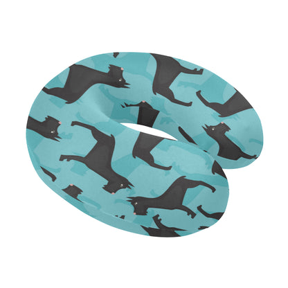 Schnauzers Pattern Print Design A01 U-Shaped Travel Neck Pillow
