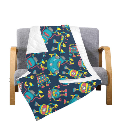 Robot Pattern Print Design A05 Premium Quilt